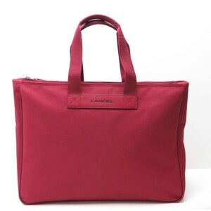 LANCEL Palmyre Dark Red Architectural Tote Bag